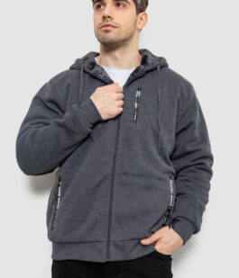 Кофта мужская на молнии, цвет темно-серый, 244R2652