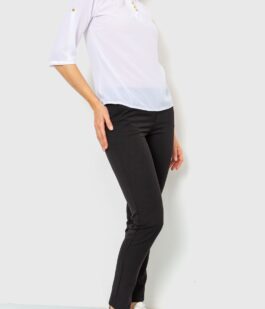 Блуза однотонная, цвет белый, 230R1121-1