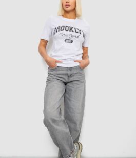 Футболка женская с принтом, цвет белый, 241R137