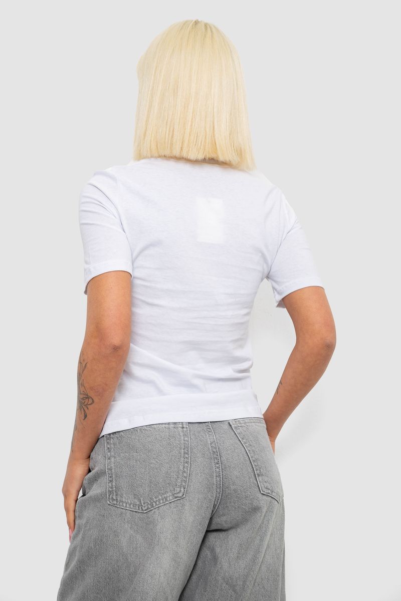 Футболка женская с принтом, цвет белый, 241R137 — изображение 4