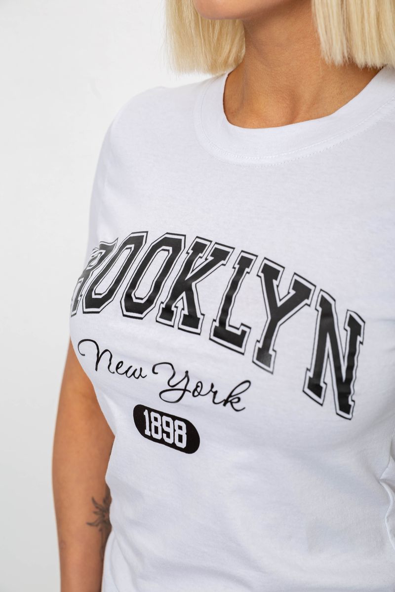 Футболка женская с принтом, цвет белый, 241R137 — изображение 5