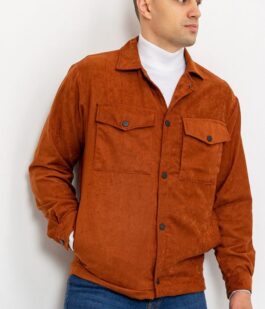 Ветровка  мужская на кнопках, цвет коричневый, 131R3022-1