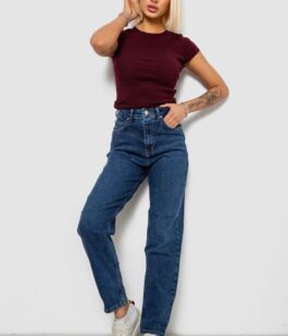 Джинсы женские однотонные Slim Banana’s, цвет синий, 244R9604