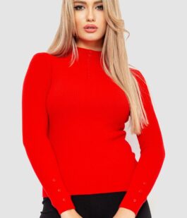 Водолазка женская в рубчик, цвет красный, 204R044