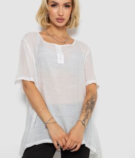 Блуза женская однотонная, цвет молочный, 244RM206