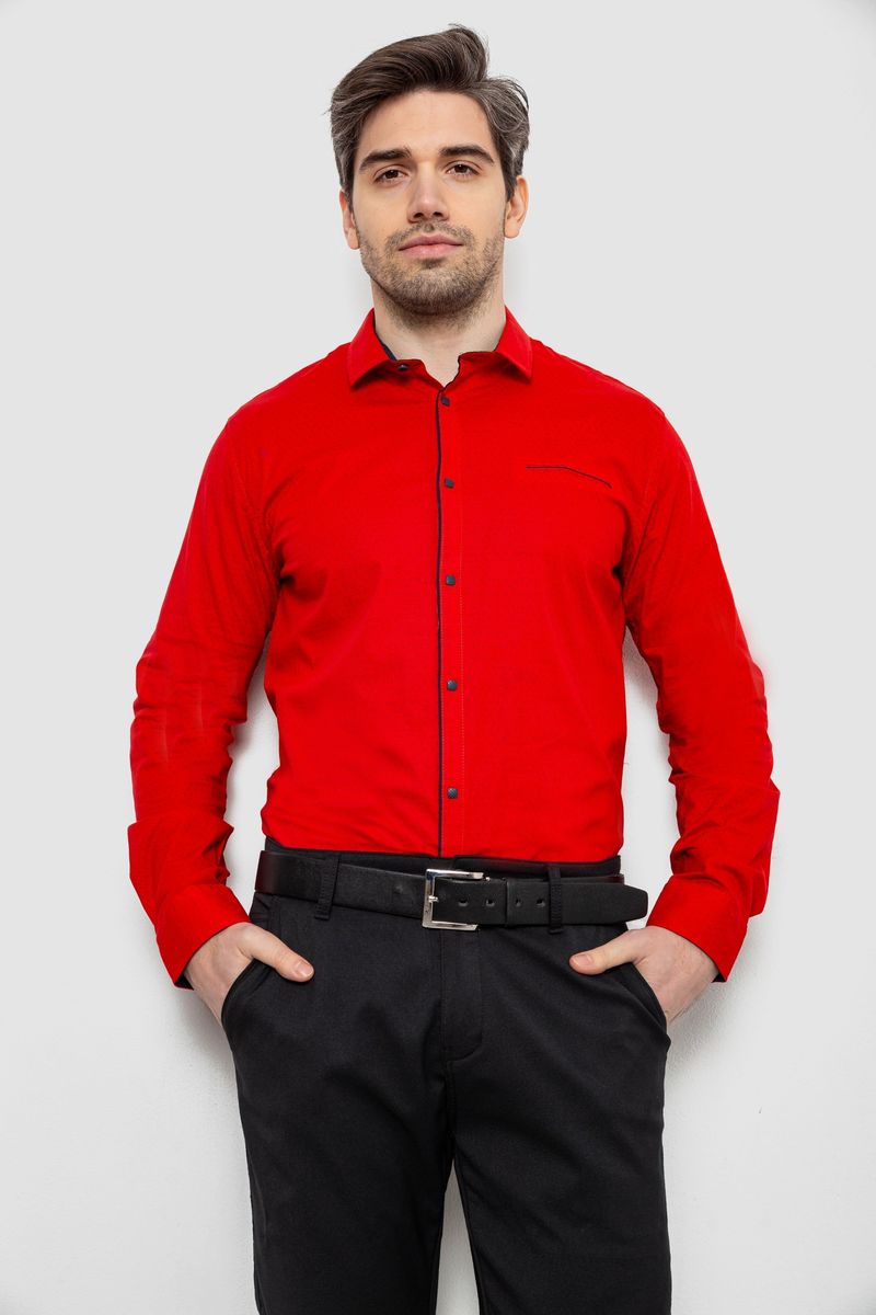 Рубашка мужская однотонная с принтом