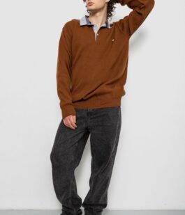 Свитер-обманка мужской, цвет коричневый, 161R924