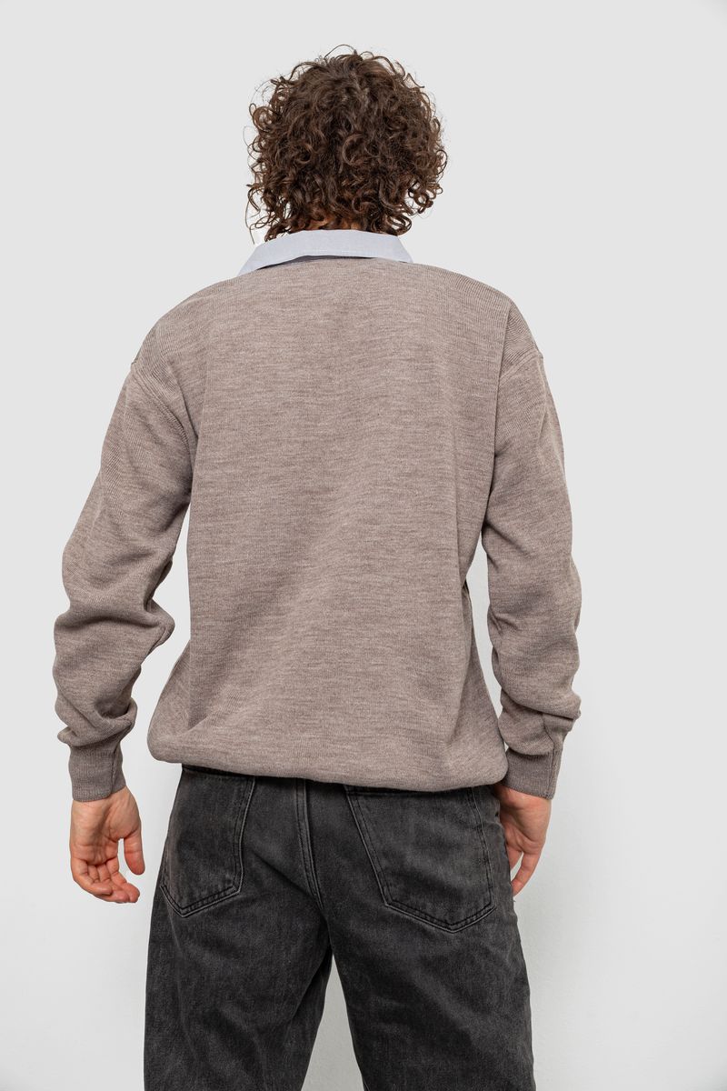 Свитер-обманка мужской, цвет мокко, 161R924 — изображение 4