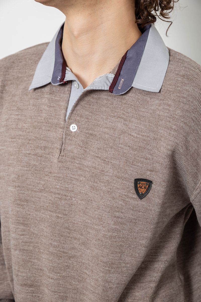 Свитер-обманка мужской, цвет мокко, 161R924 — изображение 5