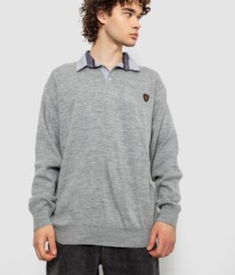 Свитер-обманка мужской, цвет серый, 161R924