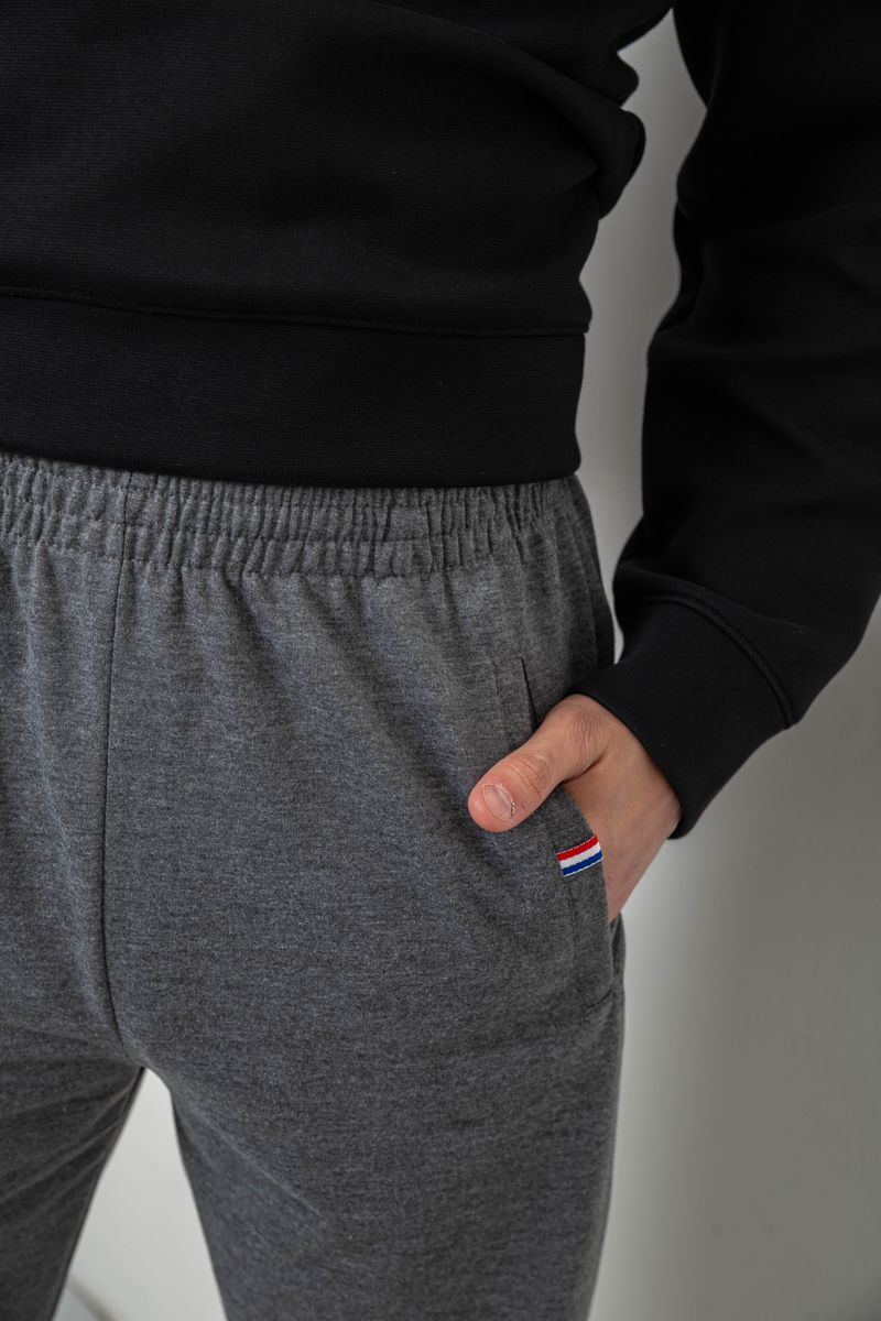 Спортивные штаны мужские однотонные, цвет светло-серый, 244R41608 — изображение 5