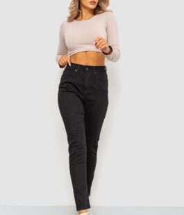 Джинсы женские стрейчевые, цвет черный, 233R1810073