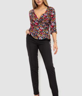 Блуза с цветочным принтом, цвет разноцветный, 244R072