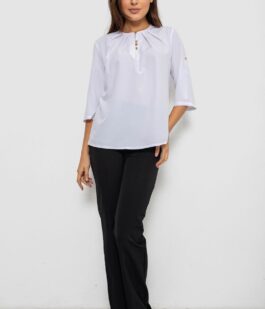 Блуза однотонная, цвет белый, 230R112-10