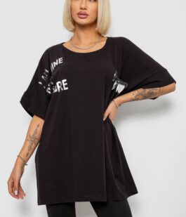 Футболка женская с принтом, цвет черный, 244R2511