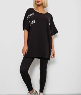 Футболка женская с принтом, цвет черный, 244R2511