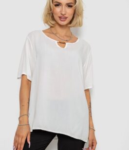 Блуза женская однотонная, цвет молочный, 244RM208