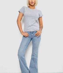 Футболка женская однотонная, цвет серый, 129R8900