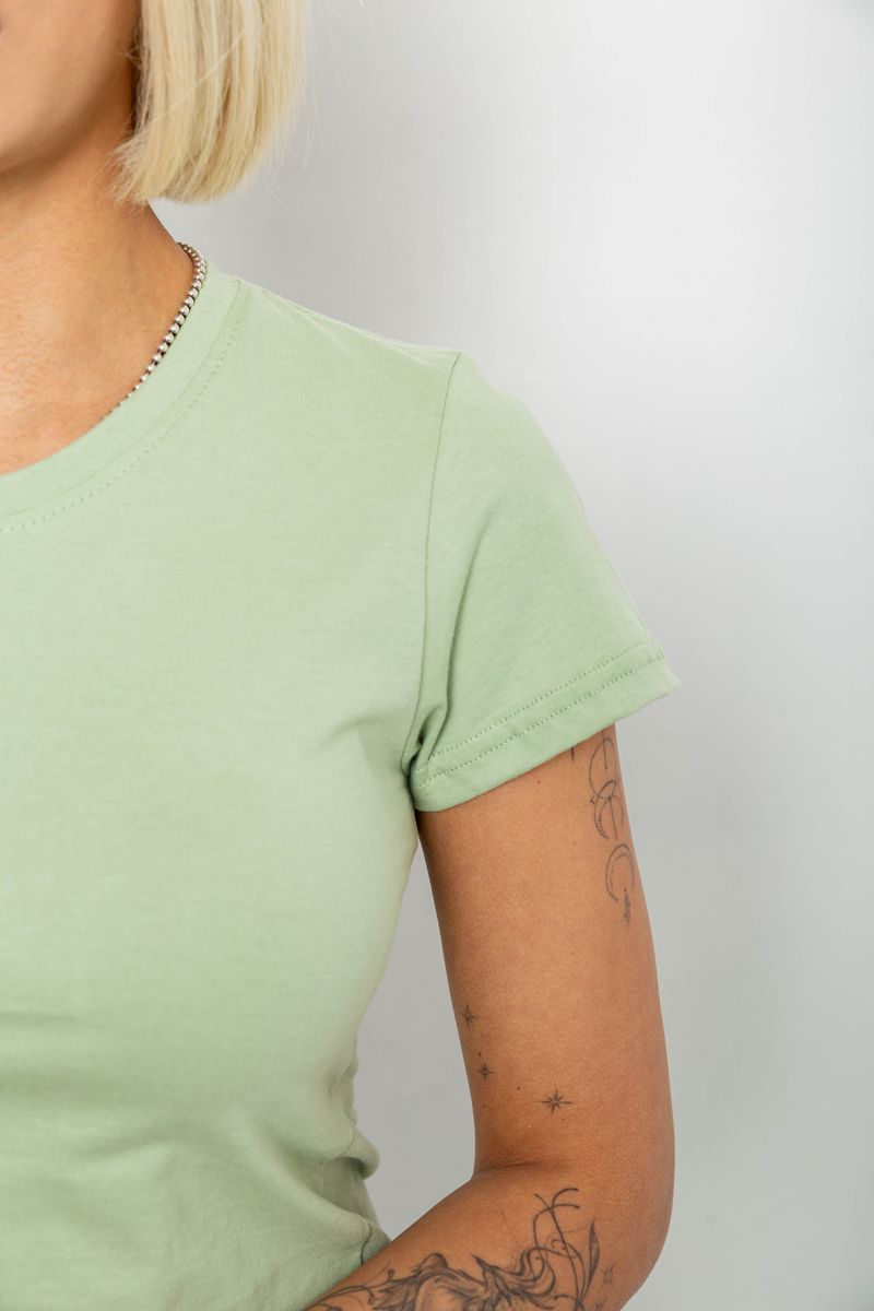 Футболка женская однотонная, цвет оливковый, 129R8900 — изображение 5