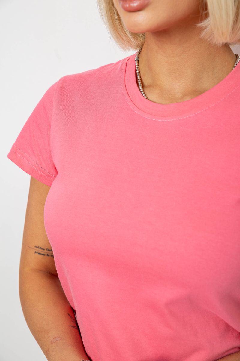Футболка женская однотонная, цвет розовый, 129R8900 — изображение 5