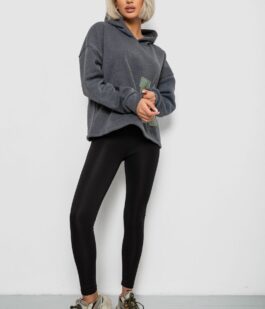 Худи женский с капюшоном на флисе, цвет серый, 257R335