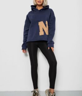 Худи женский с капюшоном на флисе, цвет синий, 257R335