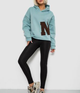 Худи женский с капюшоном на флисе, цвет светло-оливковый, 257R335