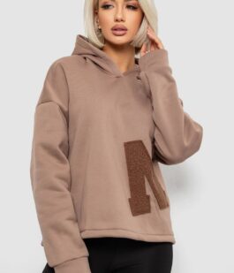 Худи женский с капюшоном на флисе, цвет бежевый, 257R335