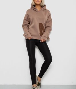 Худи женский с капюшоном на флисе, цвет бежевый, 257R335