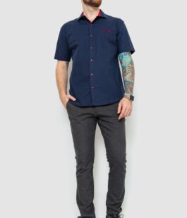 Рубашка мужская классическая, цвет темно-синий, 214R7115