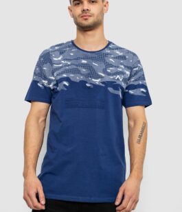 Футболка мужская с принтом, цвет синий, 244R2917
