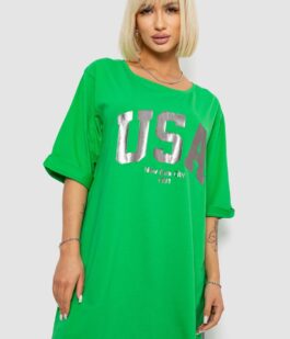 Футболка женская с принтом, цвет зеленый, 244R2022-5