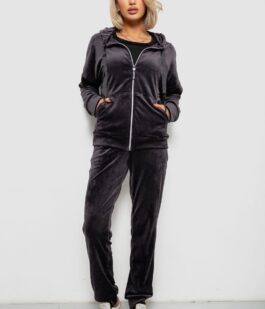 Спортивный костюм женский велюровый, цвет чернильный, 257R4122