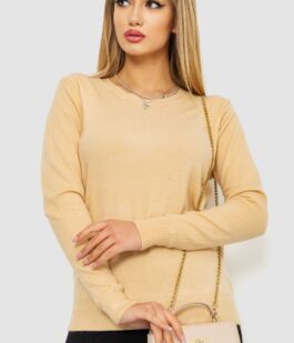 Кофта женский однотонный повседневный, цвет бежевый, 244R2033