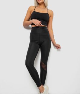 Лосины женские однотонные, цвет черный, 214R001L