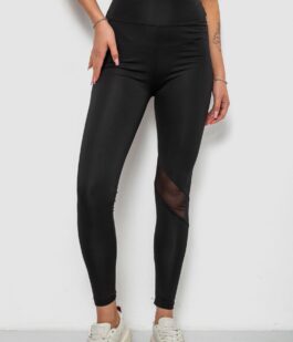 Лосины женские однотонные, цвет черный, 214R001L