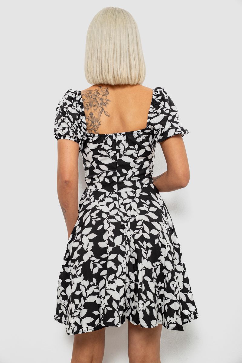 Платье женское с принтом софт, цвет черный, 257R811-2 — изображение 4