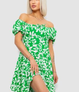 Платье женское с принтом софт, цвет зеленый, 257R811-2
