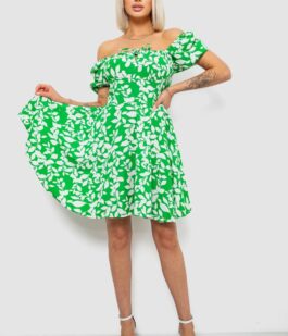 Платье женское с принтом софт, цвет зеленый, 257R811-2