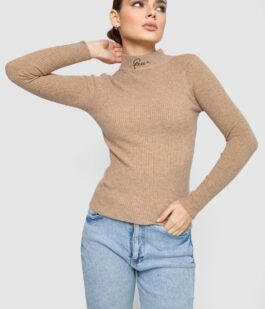 Водолазка женская трикотажная, цвет темно-бежевый, 204R035