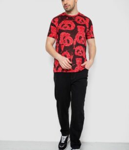 Футболка мужская с принтом, цвет красный, 244R6034