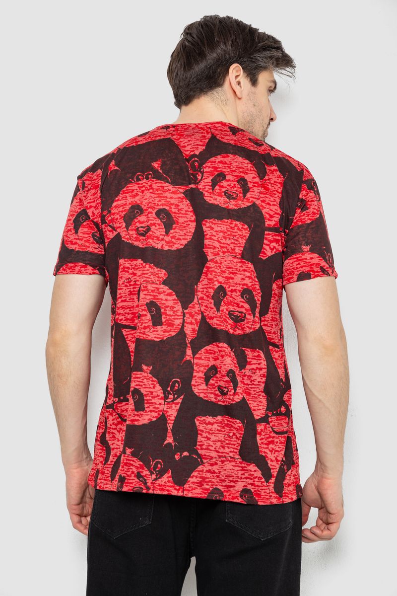 Футболка мужская с принтом, цвет красный, 244R6034 — изображение 4