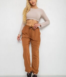 Спортивные штаны женские, цвет коричневый, 238R115