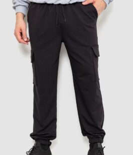 Спортивные штаны мужские двухнитка, цвет черный, 241R0651-1