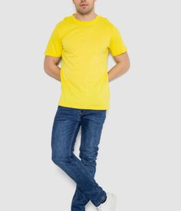 Футболка мужская базовая бельевая, цвет желтый, 244R121