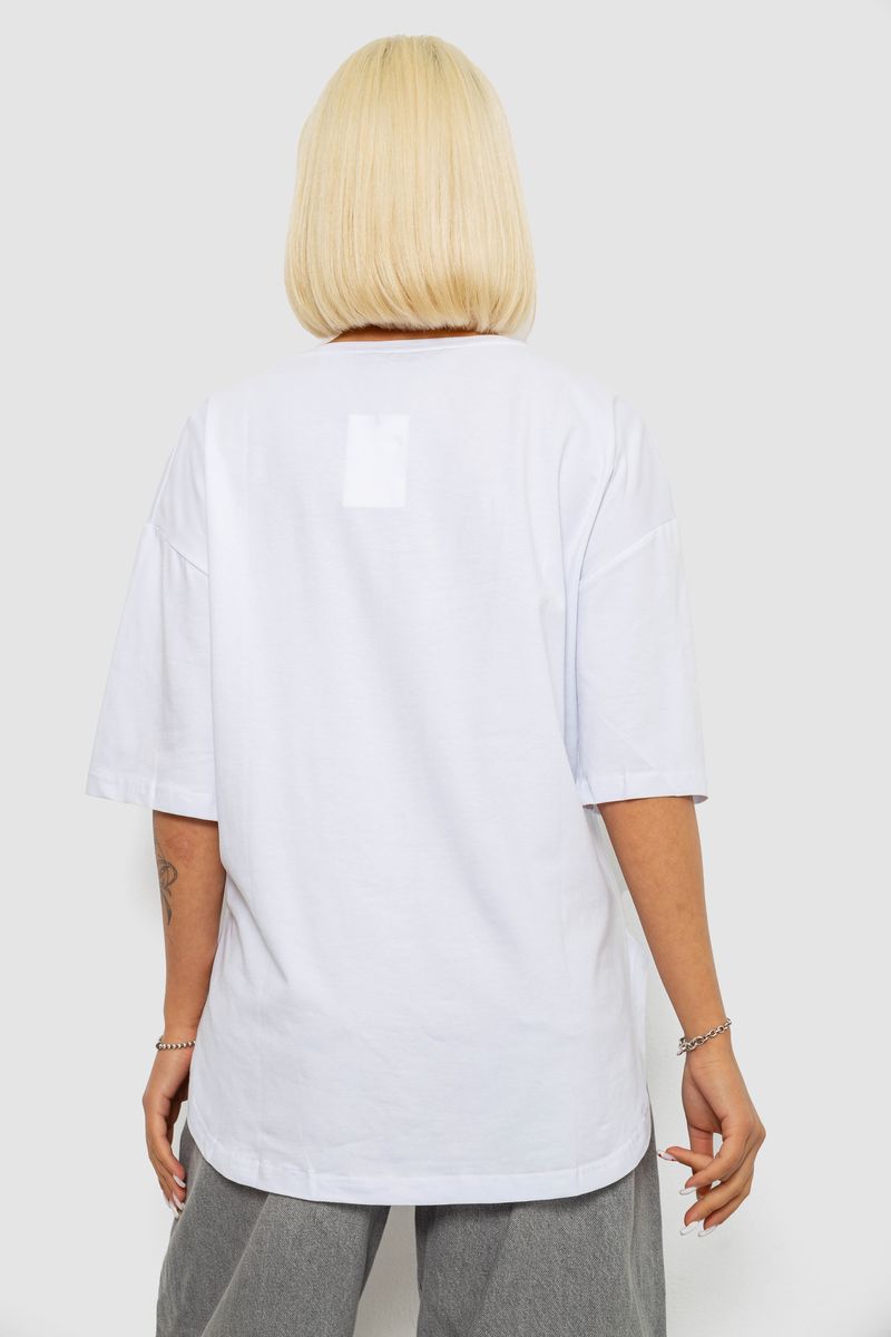 Футболка женская с принтом, цвет белый, 244R2017 — изображение 4
