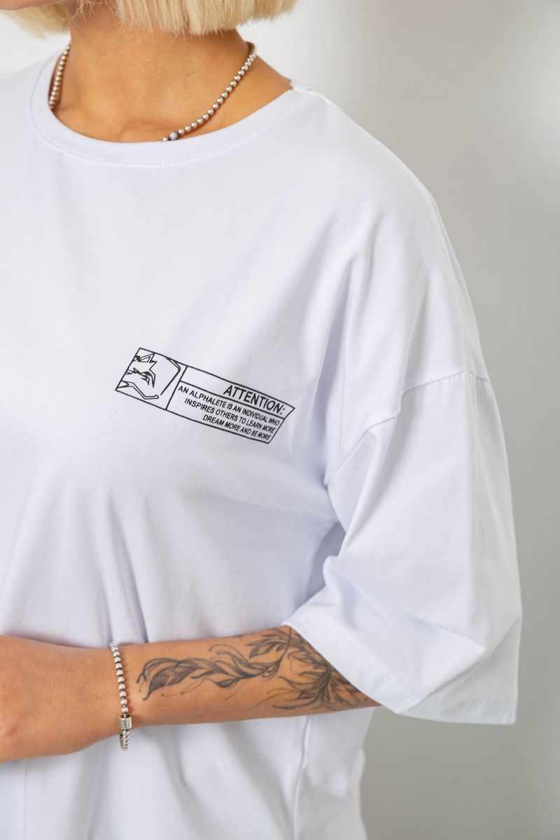 Футболка женская с принтом, цвет белый, 244R2017 — изображение 5