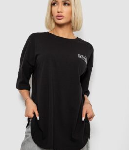 Футболка женская с принтом, цвет черный, 244R2017
