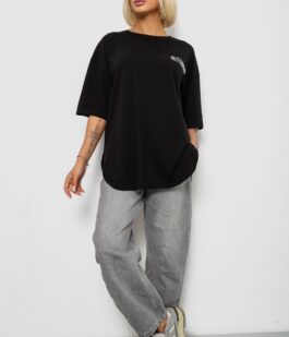 Футболка женская с принтом, цвет черный, 244R2017