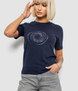 Футболка женская с принтом, цвет синий, 241R139